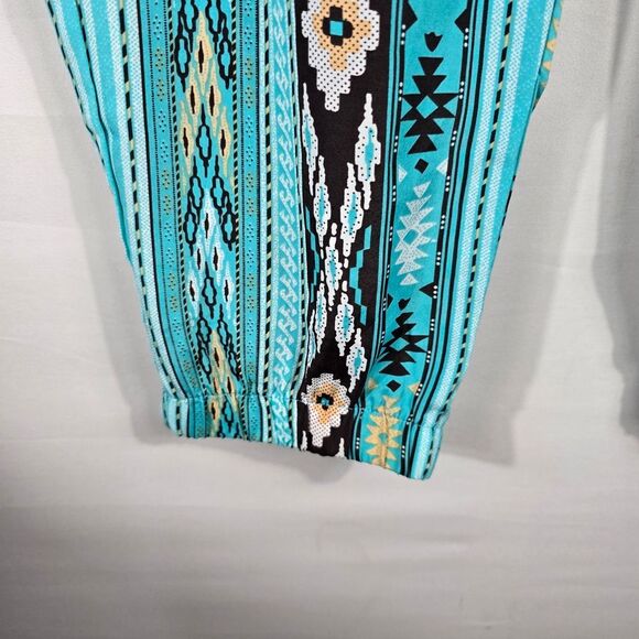 Uk2 Turquoise Tribal Print Boho Jogger Pants - Picture 8 of 8